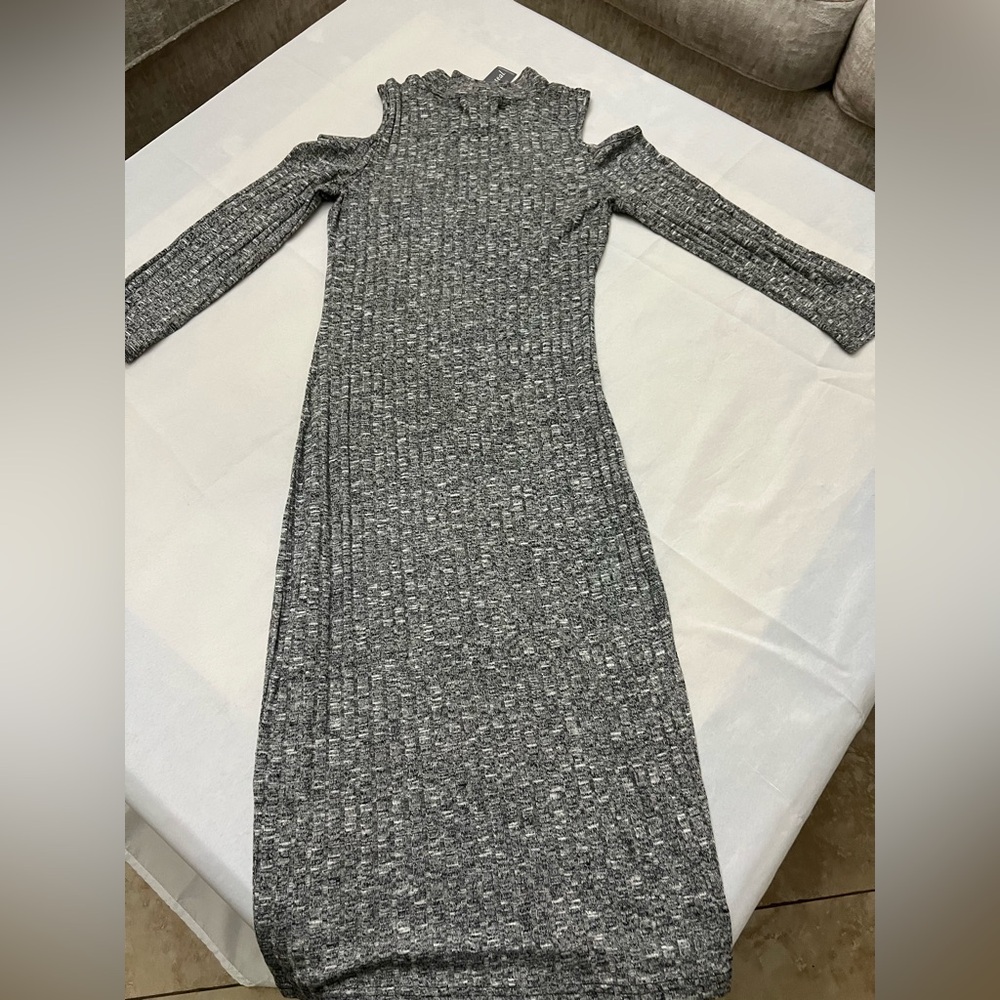 Wet Seal Charcoal Long Sleeve Dress